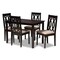 Baxton Studio Cherese Sand Upholstered Espresso Finished 5-Piece Wood Dining Set 157-9733-8026 - alternate 1